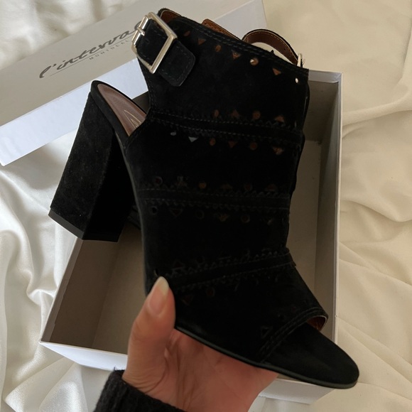 L’Intervalle Black Suede Laser Cut Booties - 39 - Picture 2 of 6